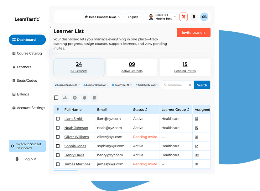 Quick Actions Dashboard